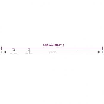 Mini Schiebetürbeschlag Set für Schranktüren Carbonstahl 122 cm