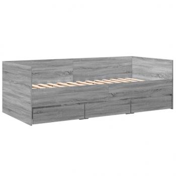 Tagesbett mit Schubladen Grau Sonoma 75x190 cm Holzwerkstoff