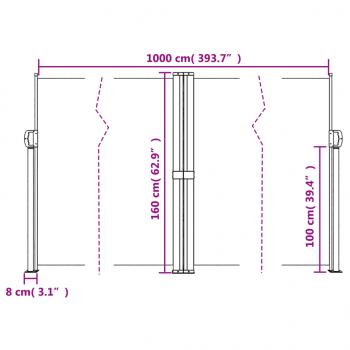 Seitenmarkise Ausziehbar Braun 160x1000 cm