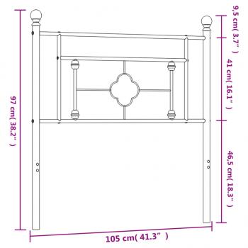 Kopfteil Metall Schwarz 100 cm