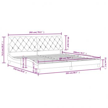 Bettgestell mit Kopfteil Blau 200x200 cm Samt