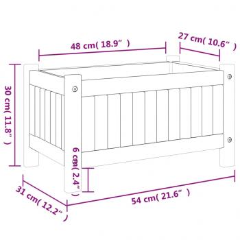 Pflanzkübel mit Einlage 54x31x30 cm Massivholz Akazie