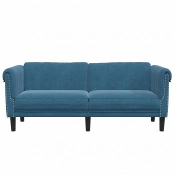 Sofa 2-Sitzer Blau Samt