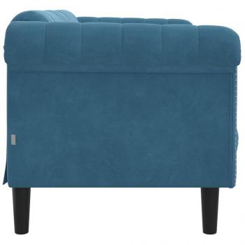 Sofa 2-Sitzer Blau Samt