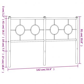 Kopfteil Metall Weiß 135 cm