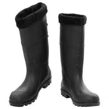 Gummistiefel mit Herausnehmbarem Innenfutter Schwarz Gr. 45 PVC