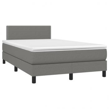 Boxspringbett mit Matratze & LED Dunkelgrau 120x190 cm Stoff