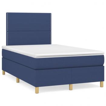 ARDEBO.de - Boxspringbett mit Matratze & LED Blau 120x190 cm Stoff