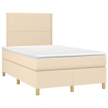 Boxspringbett mit Matratze Creme 120x190 cm Stoff