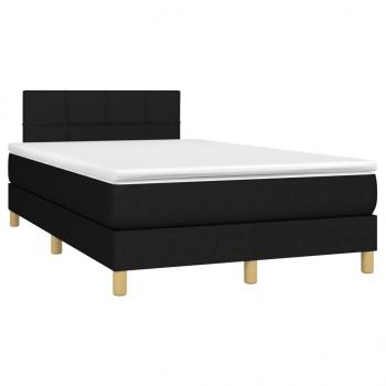 Boxspringbett mit Matratze & LED Schwarz 120x190 cm Stoff