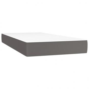 Boxspringbett mit Matratze Grau 120x190 cm Kunstleder