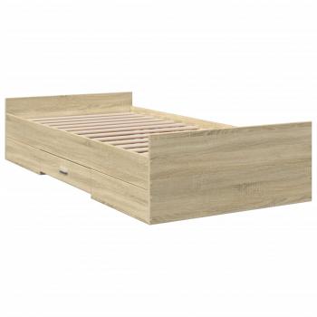 Bettgestell mit Schubladen Sonoma-Eiche 90x190 cm Holzwerkstoff