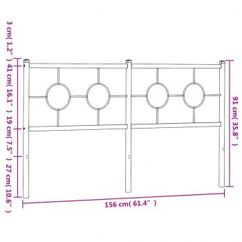 Kopfteil Metall Weiß 150 cm