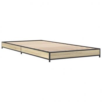 Bettgestell Sonoma-Eiche 100x200 cm Holzwerkstoff und Metall