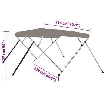 4-Bow Bimini-Top Grau 236x228x127 cm