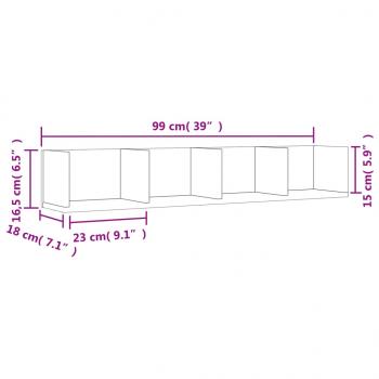 Wandschrank Braun Eichen-Optik 99x18x16,5 cm Holzwerkstoff