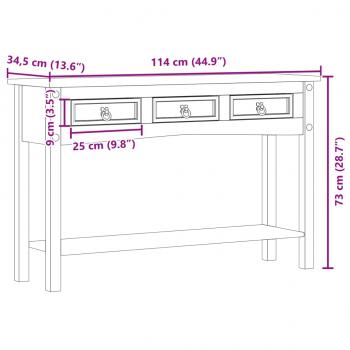 Konsolentisch Corona 114x34,5x73 cm Massivholz Kiefer