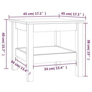 Couchtisch 45x45x40 cm Massivholz Kiefer