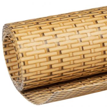 Balkon-Sichtschutz Hellbraun 600x90 cm Poly Rattan