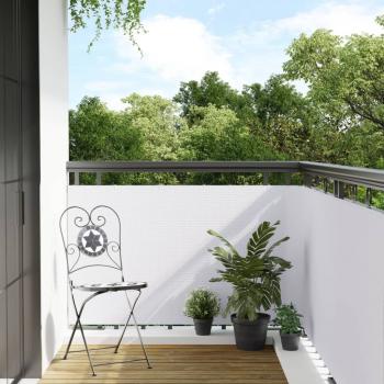 ARDEBO.de - Balkon-Sichtschutz Weiß 300x100 cm Poly Rattan