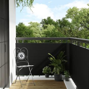 ARDEBO.de - Balkon-Sichtschutz Schwarz 1000x80 cm Poly Rattan