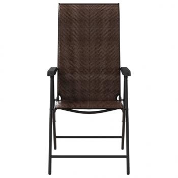 Gartenstühle 4 Stk. Klappbar Braun Poly Rattan