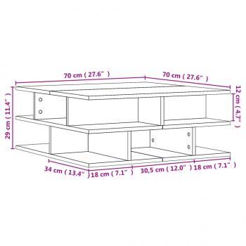 Couchtisch Braun Eichen-Optik 70x70x29 cm Holzwerkstoff