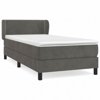 Boxspringbett mit Matratze Dunkelgrau 80x200 cm Samt