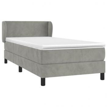 Boxspringbett mit Matratze Hellgrau 80x200 cm Samt