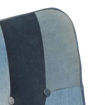 Schaukelsessel mit Hocker Blau Denim Patchwork Canvas