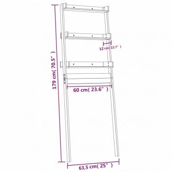 Toilettenregal 63,5x32x179 cm Massivholz Kiefer