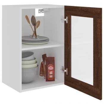 Hängeschrank Glas Braun Eichen-Optik 40x31x60 cm Holzwerkstoff