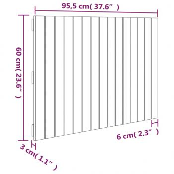 Wand-Kopfteil Honigbraun 95,5x3x60 cm Massivholz Kiefer