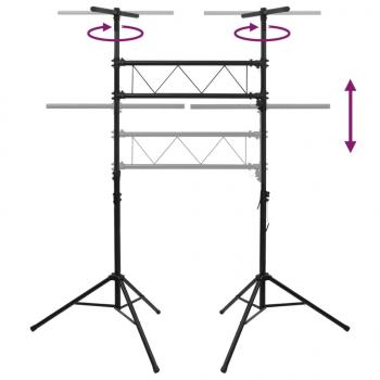 Leuchtenstativ Schwarz 238x115x(180-300) cm Stahl