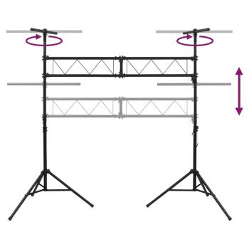 Leuchtenstativ Schwarz 338x115x(180-300) cm Stahl