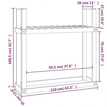 Kaminholzregal 110x35x108,5 cm Massivholz Douglasie