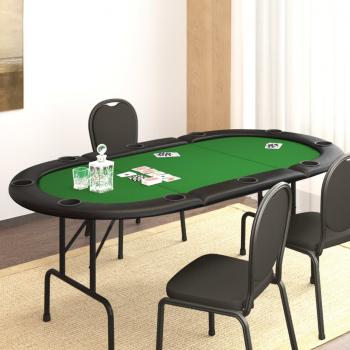 ARDEBO.de - Pokertisch Klappbar 10 Spieler Grün 206x106x75 cm