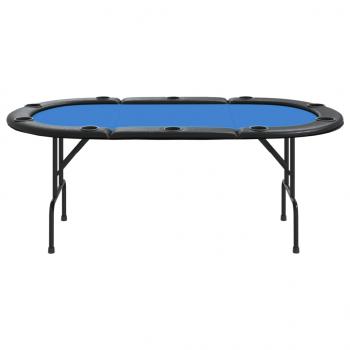 Pokertisch Klappbar 10 Spieler Blau 206x106x75 cm