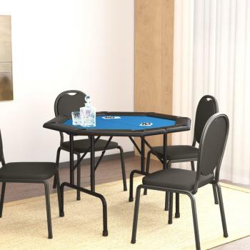 ARDEBO.de - Pokertisch Klappbar 8 Spieler Blau 108x108x75 cm