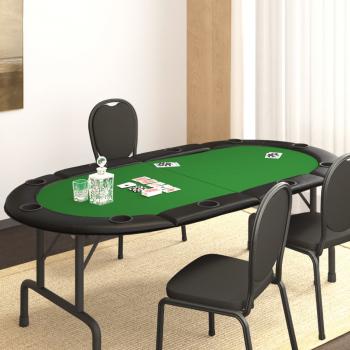 ARDEBO.de - Poker-Tischauflage Klappbar 10 Spieler Grün 208x106x3 cm