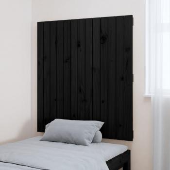 Wand-Kopfteil Schwarz 82,5x3x90 cm Massivholz Kiefer