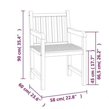 3-tlg. Garten-Essgruppe Massivholz Teak