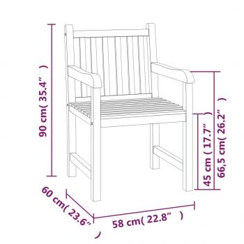 4-tlg. Garten-Essgruppe Massivholz Teak