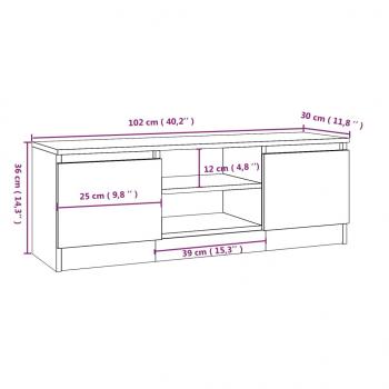 TV-Schrank mit Tür Räuchereiche 102x30x36 cm