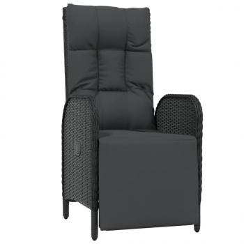 Garten-Relaxsessel mit Kissen 2 Stk. Poly Rattan Schwarz