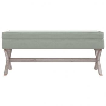 Hocker mit Stauraum Hellgrau 110x45x49 cm Samt