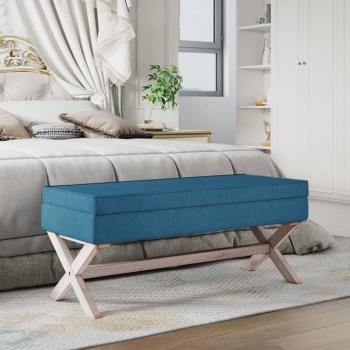 ARDEBO.de - Hocker mit Stauraum Blau 110x45x49 cm Samt