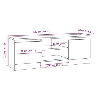 TV-Schrank mit Tür Sonoma-Eiche 102x30x36 cm