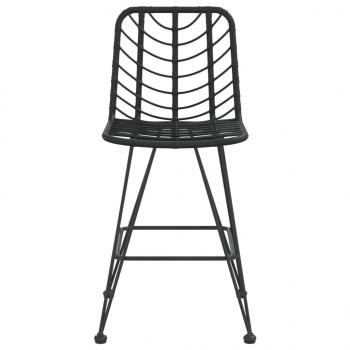 Barhocker 2 Stk. Schwarz 45x56x103,5 cm PE-Rattan und Stahl