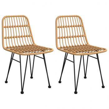 Gartenstühle 2 Stk. 48x62x84 cm PE-Rattan